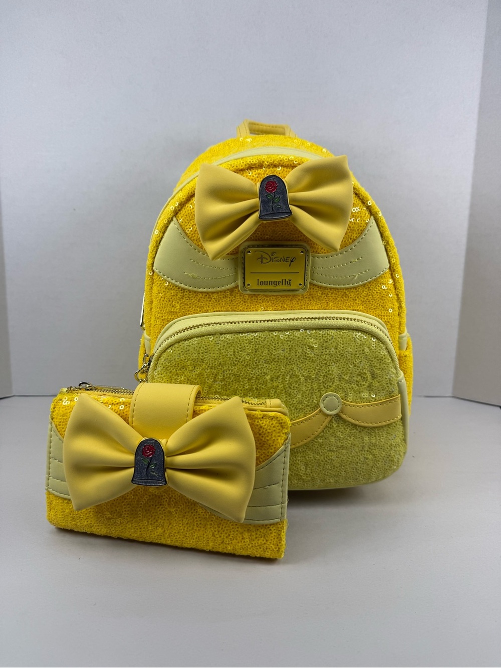 Loungefly Disney Princess Belle Sequin Mini Backpack & Wallet - exclusive